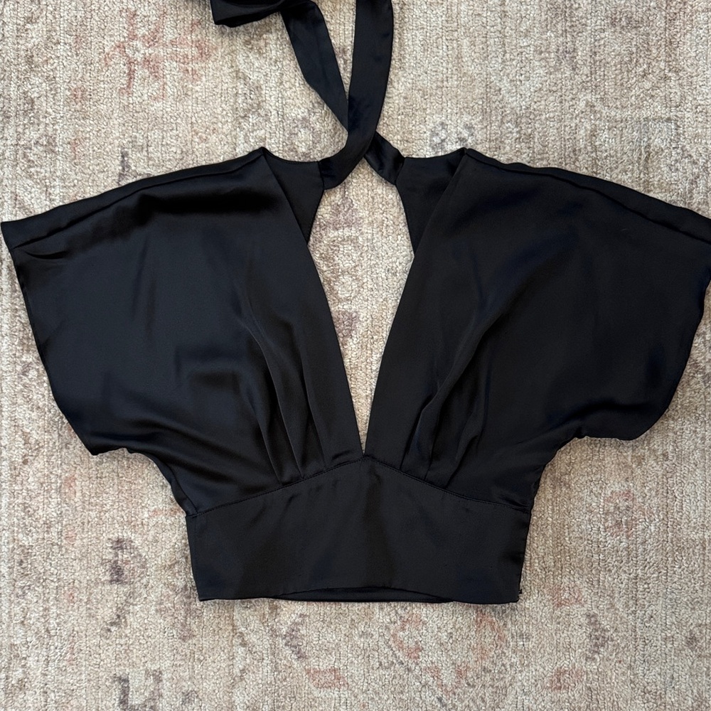 Zara Cropped Silk Top